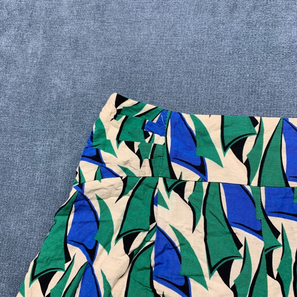 Zara Shorts Womens XS Multicolor Geometric High Waisted Back Zip Flowy Bottoms - Picture 5 of 15